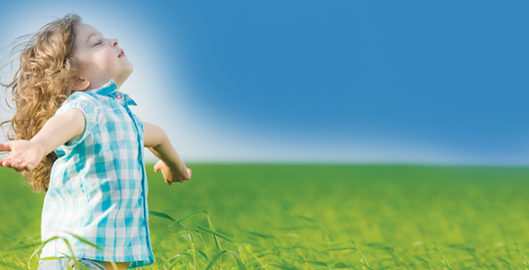 common image of a child breathing clean air used frequently in the ecogard clean air marketing campaign