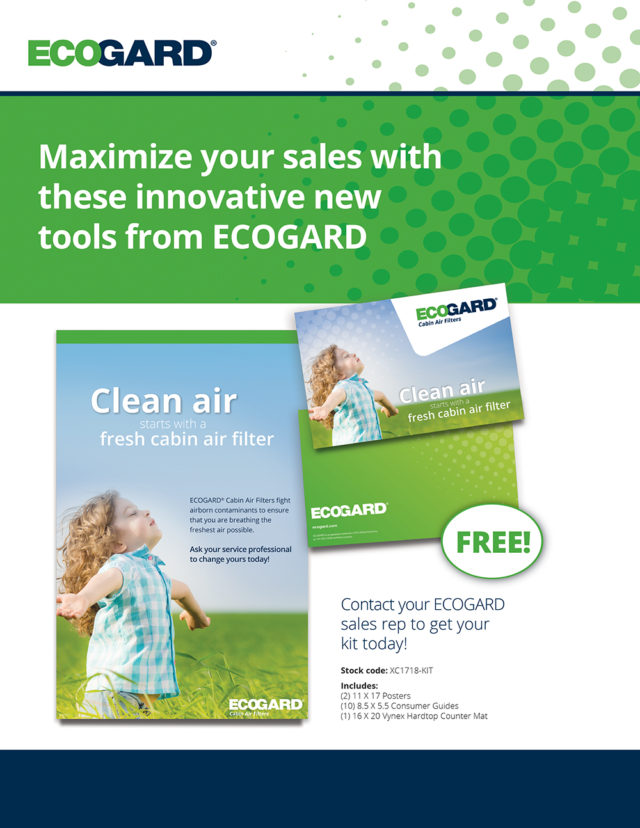 ecogard cabin air filter tecnician's guide inside cover design by matt wilson