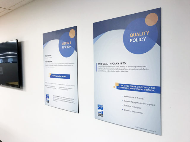 IPC Global Solutions — Mission &#038; Vision, Quality Policy Posters