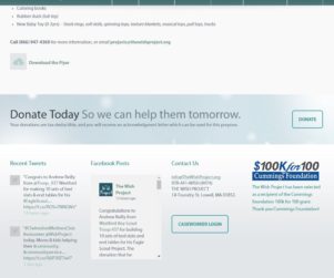 the wish project screenshot showing call to action functionality